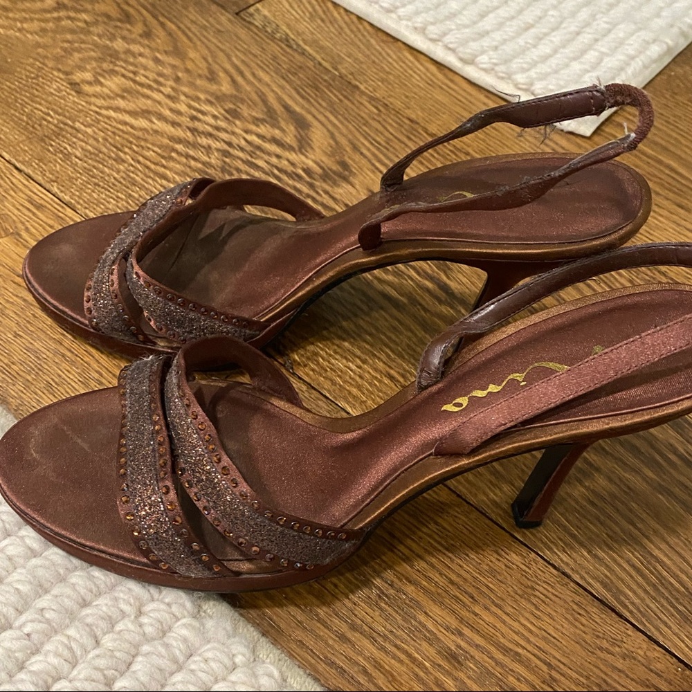 EUC Nina Brown formal sling-back shoes in dust bag